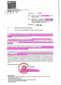 Documento del Ministerio de Salud de Chile (MINSAL) para los equipos de luz ultravioleta UV-C UV-Life